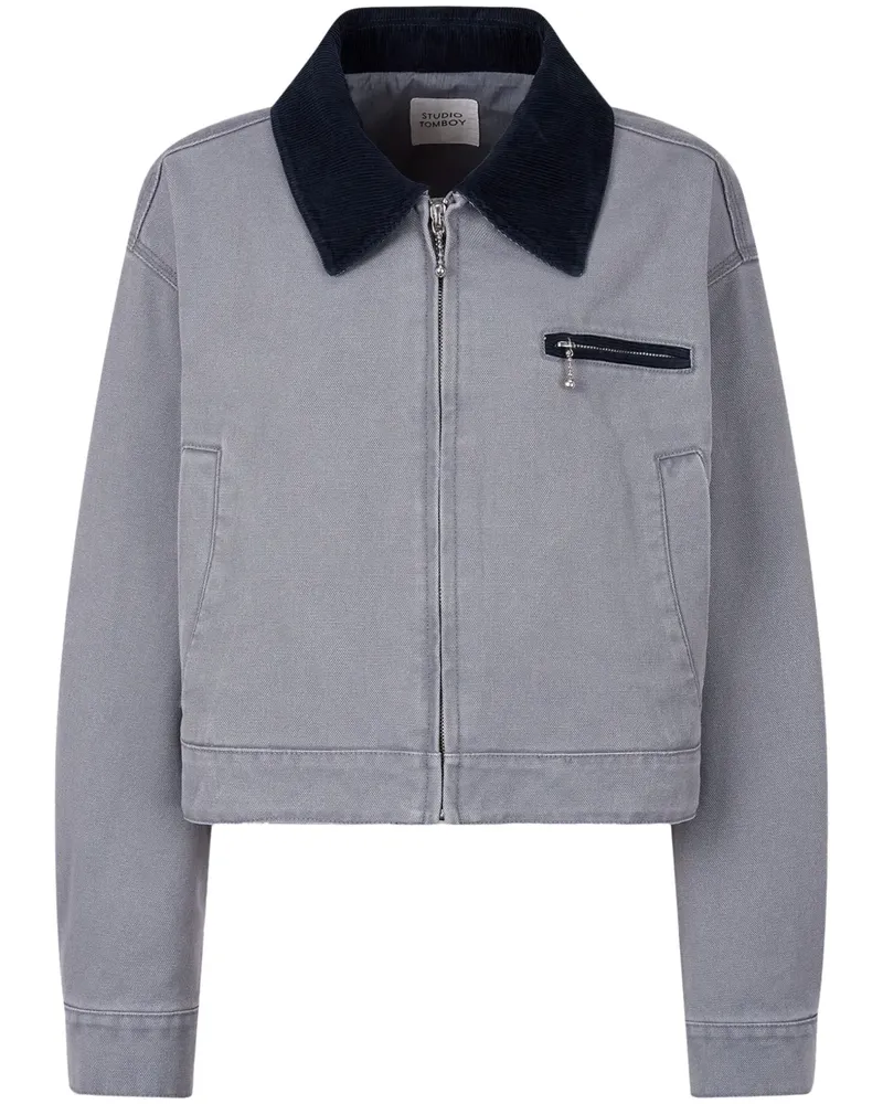 STUDIO TOMBOY Gesteppte Cropped-Jacke - BLUE Blue