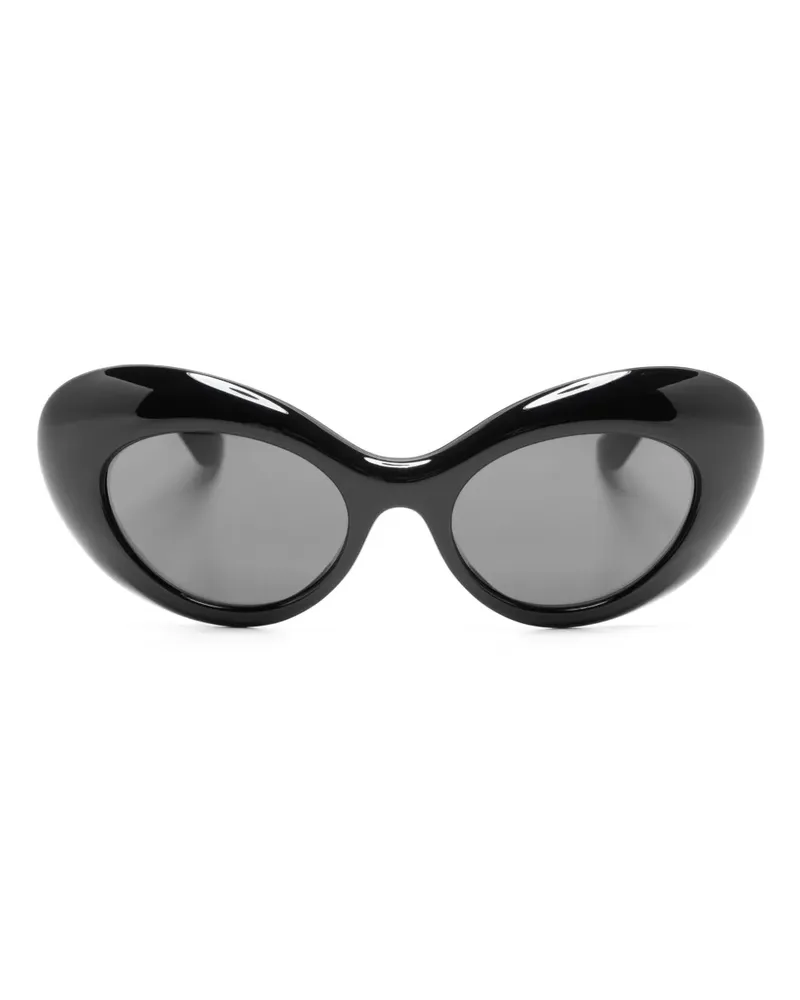 Versace Ovale Sonnenbrille mit Medusa - Schwarz Schwarz