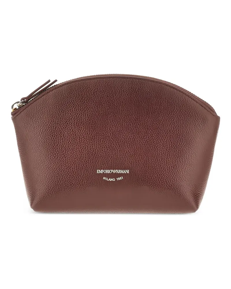 Emporio Armani Clutch aus gekörntem Leder - Rot Rot
