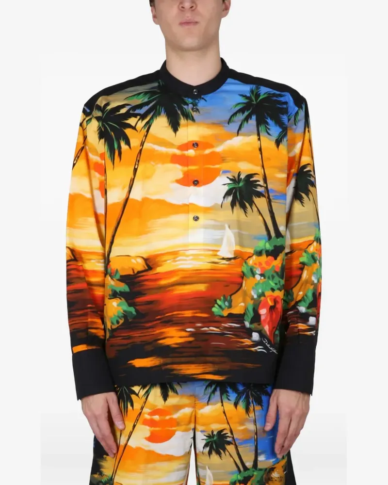 Dolce & Gabbana T-Shirt mit buntem Print - Orange Orange