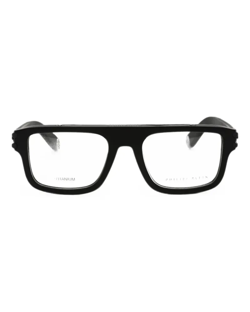 Philipp Plein Brille mit eckigem Gestell - Schwarz Schwarz