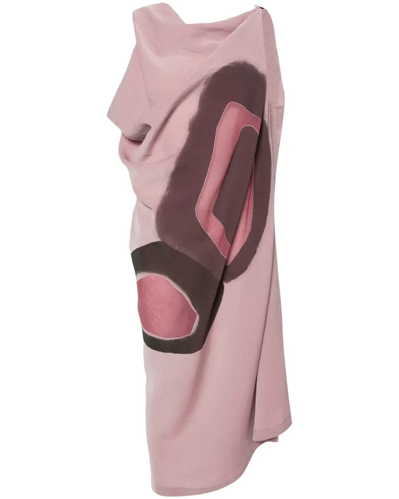 Issey Miyake Asymmetrisches Kleid mit Print - Violett Violett