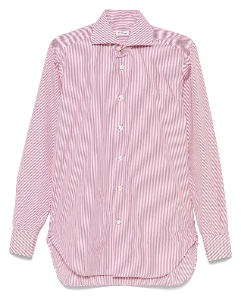 Kiton Gestreiftes Hemd - Rot Rot