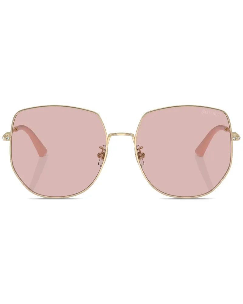 Jimmy Choo Sonnenbrille mit eckigem Gestell - Gold Gold