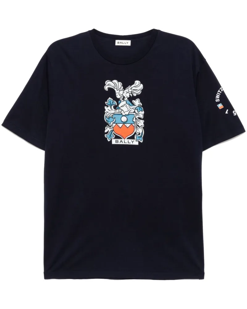 Bally T-Shirt mit grafischem Print Blau