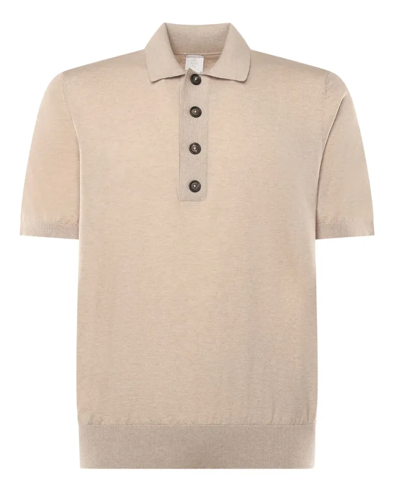 Eleventy Fein gestricktes Poloshirt - Nude Nude