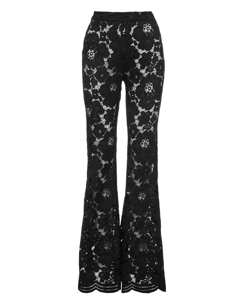 Ana Radu Hose mit Blumenspitze - Schwarz Schwarz