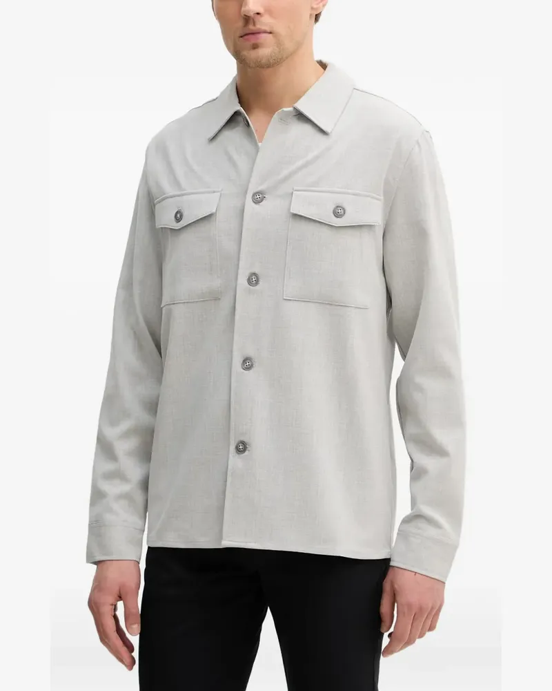 Lindbergh flap-pocket long-sleeve shirt - Grau Grau