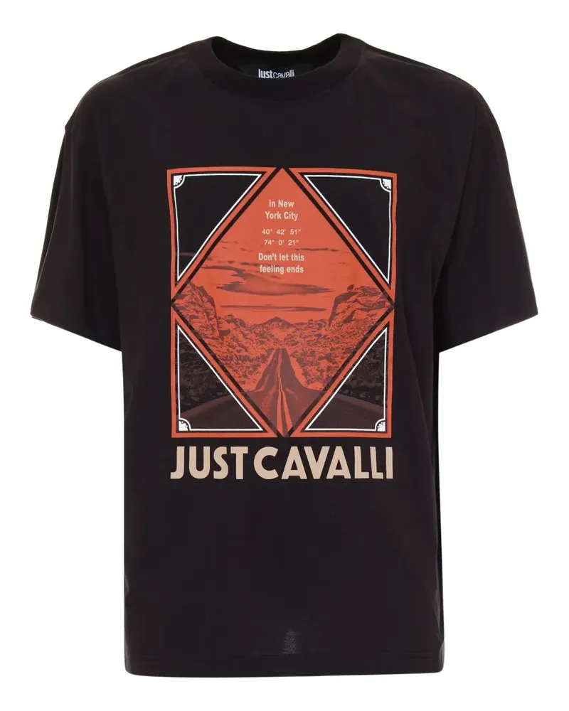 Just Cavalli T-Shirt mit grafischem Print - Schwarz Schwarz