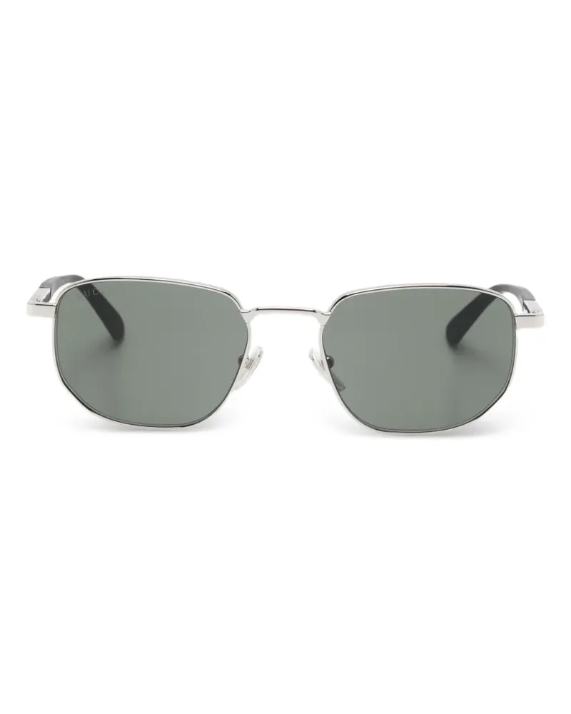 Gucci Sonnenbrille mit geometrischem Gestell - Silber Silber