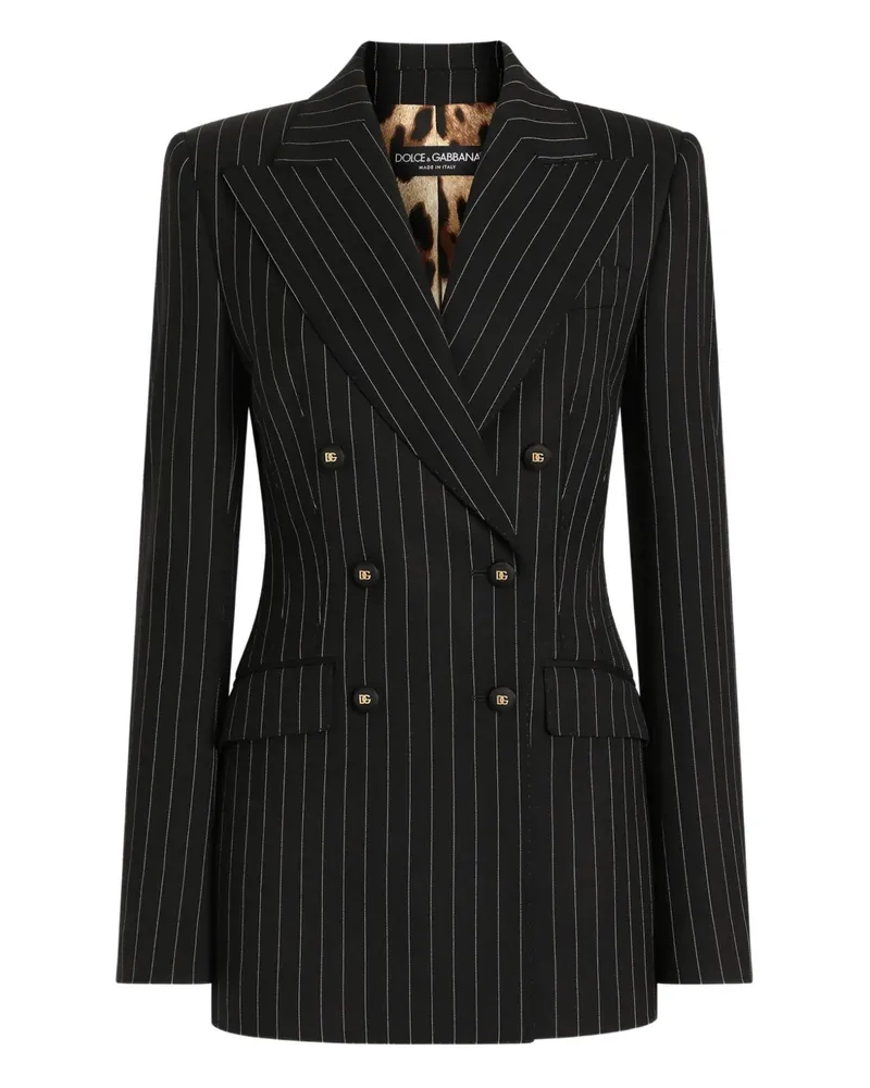 Dolce & Gabbana Gestreifte Jacke - Schwarz Schwarz