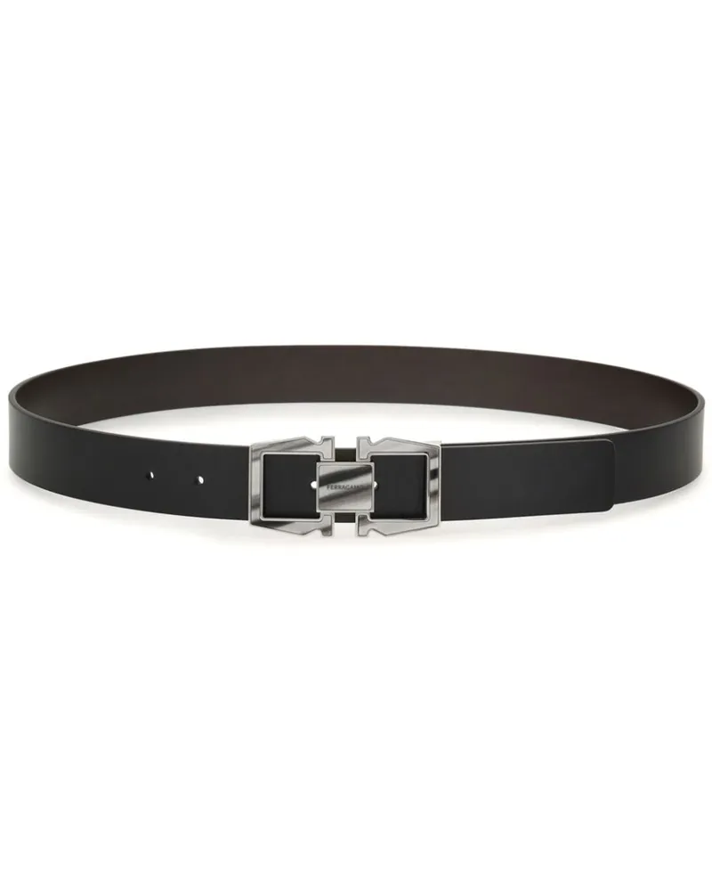 Ferragamo Reversible and adjustable Gancini belt Schwarz