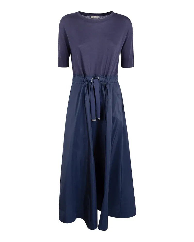 Herno Midikleid mit Kordelzug - Blau Blau