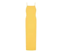 Langes Kleid aus Krepp-Cady - Gelb