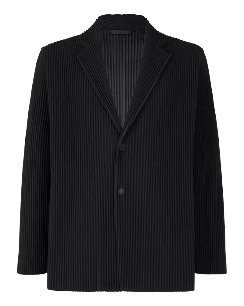 Issey Miyake pleated single-breasted blazer - Blau Blau