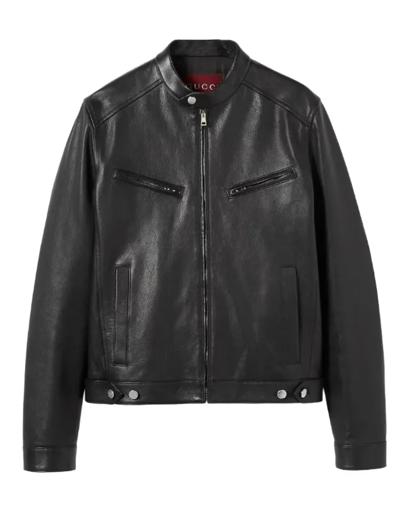 Gucci zip-up goat leather jacket - Schwarz Schwarz