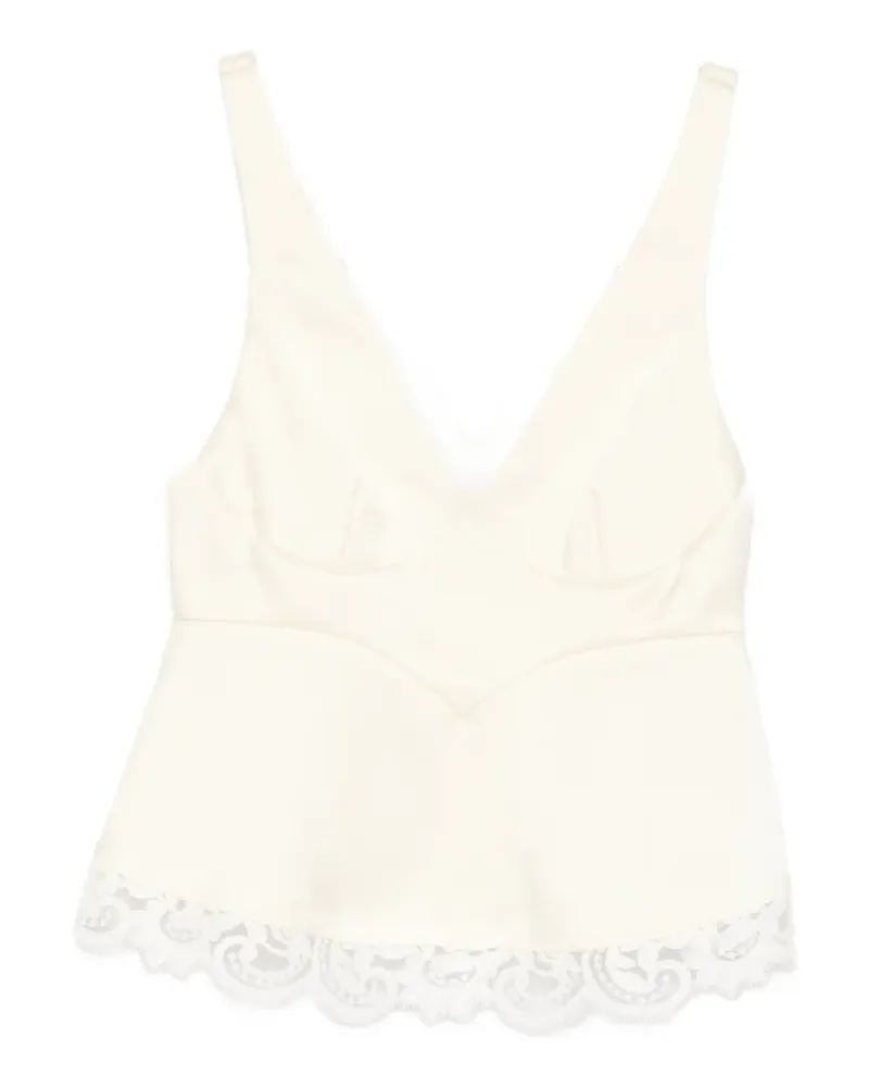 Stella McCartney lace V-neck top - Nude Nude