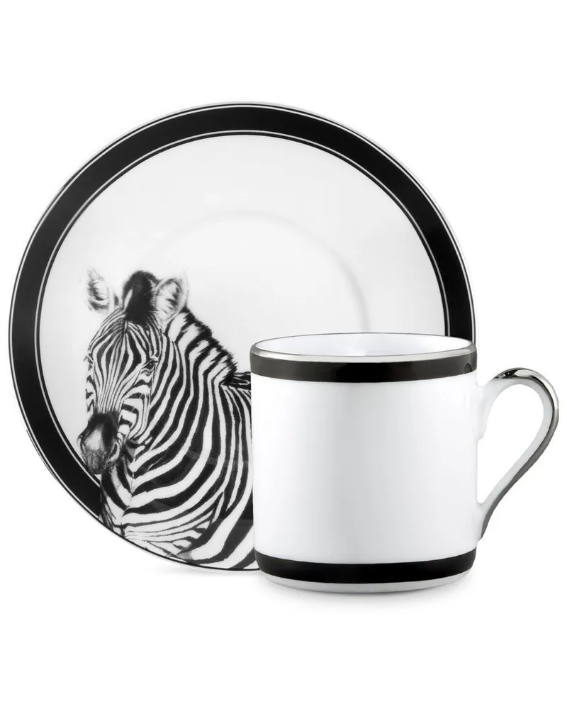 Dolce & Gabbana Espresso-Service mit Zebra-Motiv - Weiß Weiß