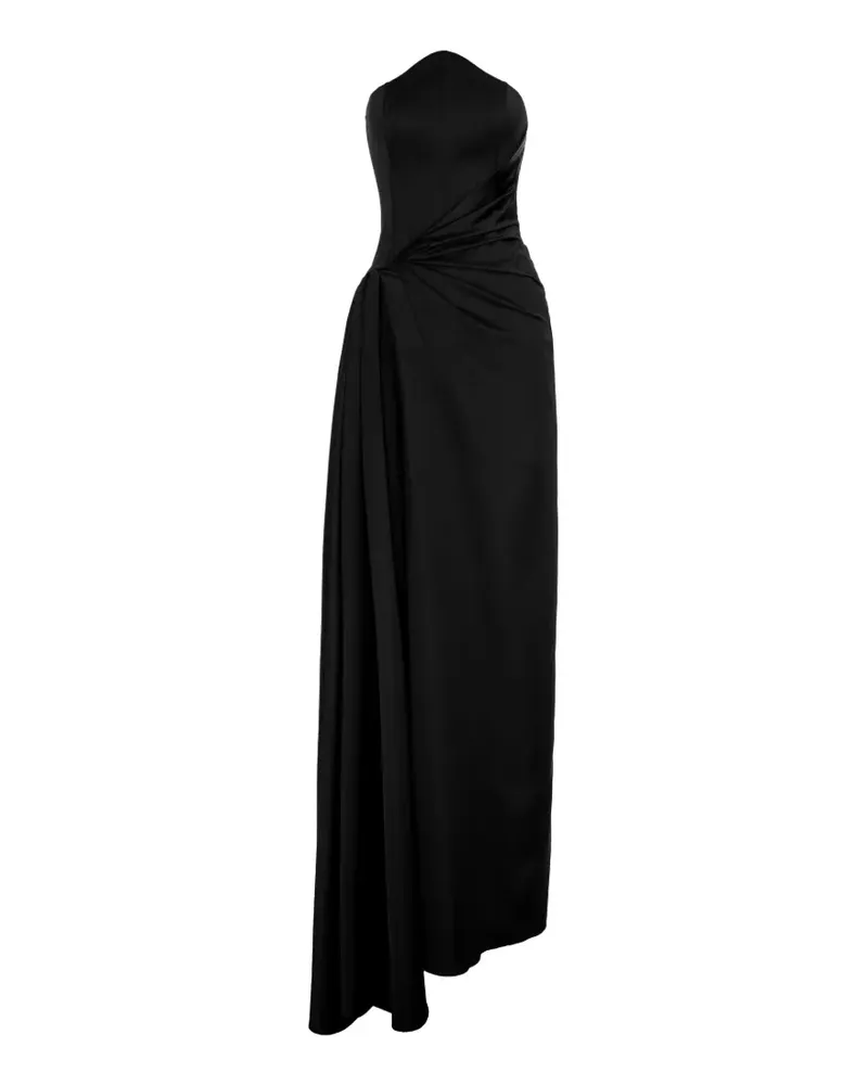 V:PM ATELIER Kira strapless gathered-waist maxi dress - Schwarz Schwarz