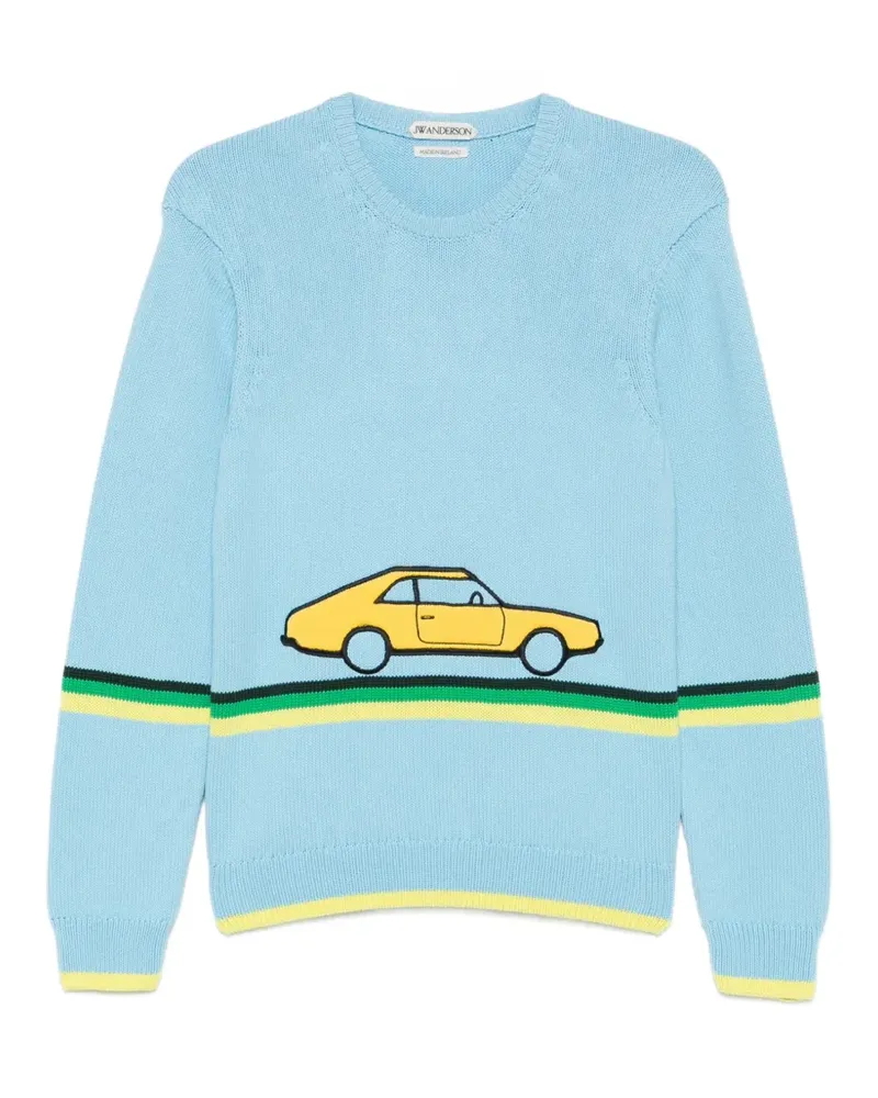 J.W.Anderson car-patch sweater - Blau Blau