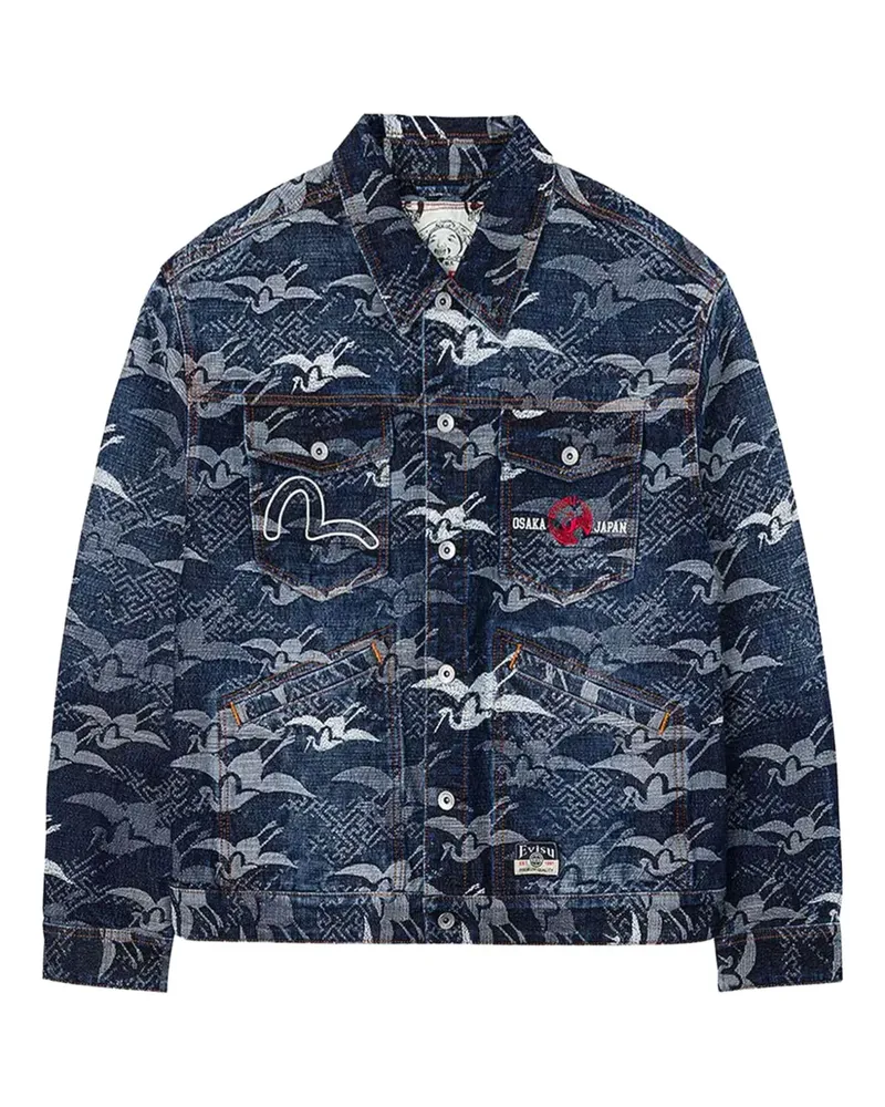 Evisu crane pattern Jacket - Blau Blau