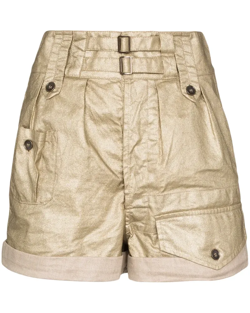 Saint Laurent Shorts aus Leinen - Nude Nude