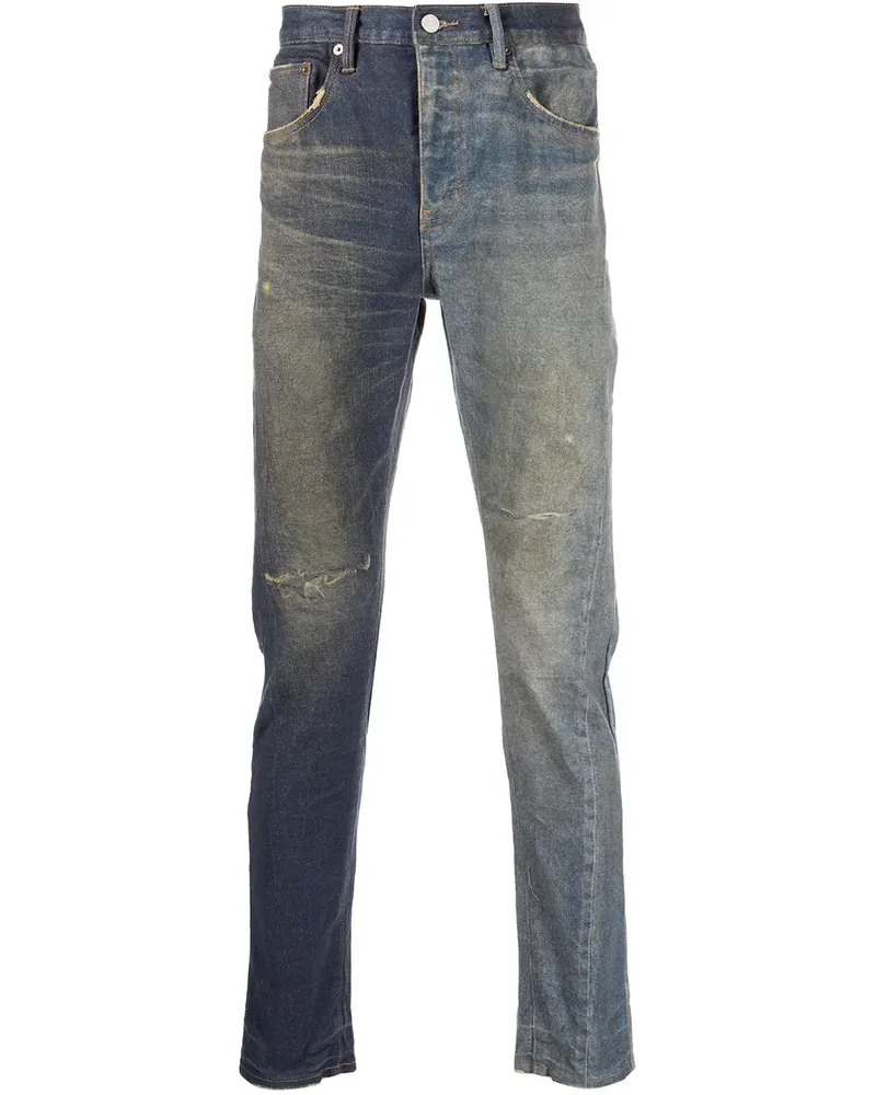 PURPLE BRAND Tief sitzende Slim-Fit-Jeans - Blau Blau