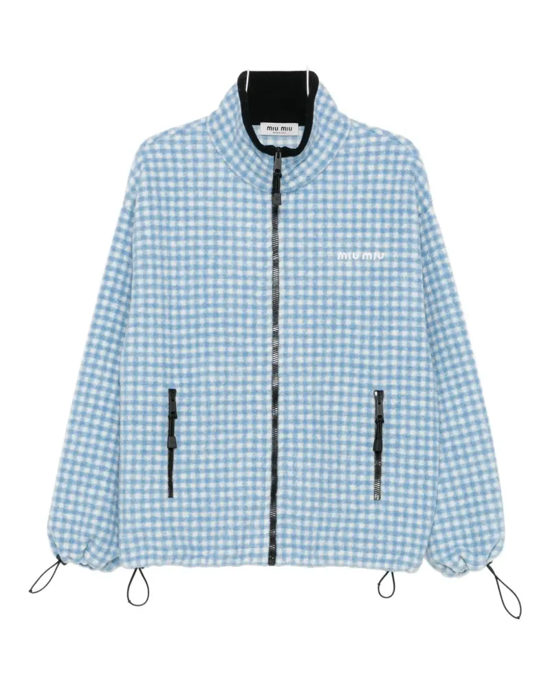 Miu Miu check zip-up jacket - Blau Blau