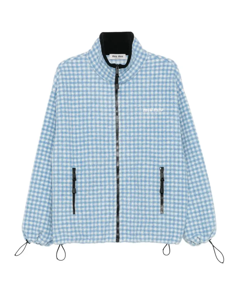 Miu Miu Karierte Jacke mit Reißverschluss - Blau Blau