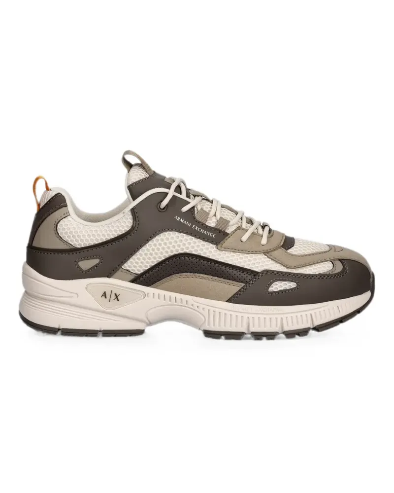 Armani Exchange panelled mesh sneakers - Braun Braun