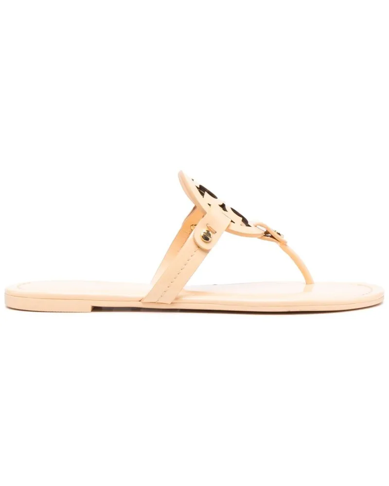 Tory Burch Flip-Flops aus Leder Nude