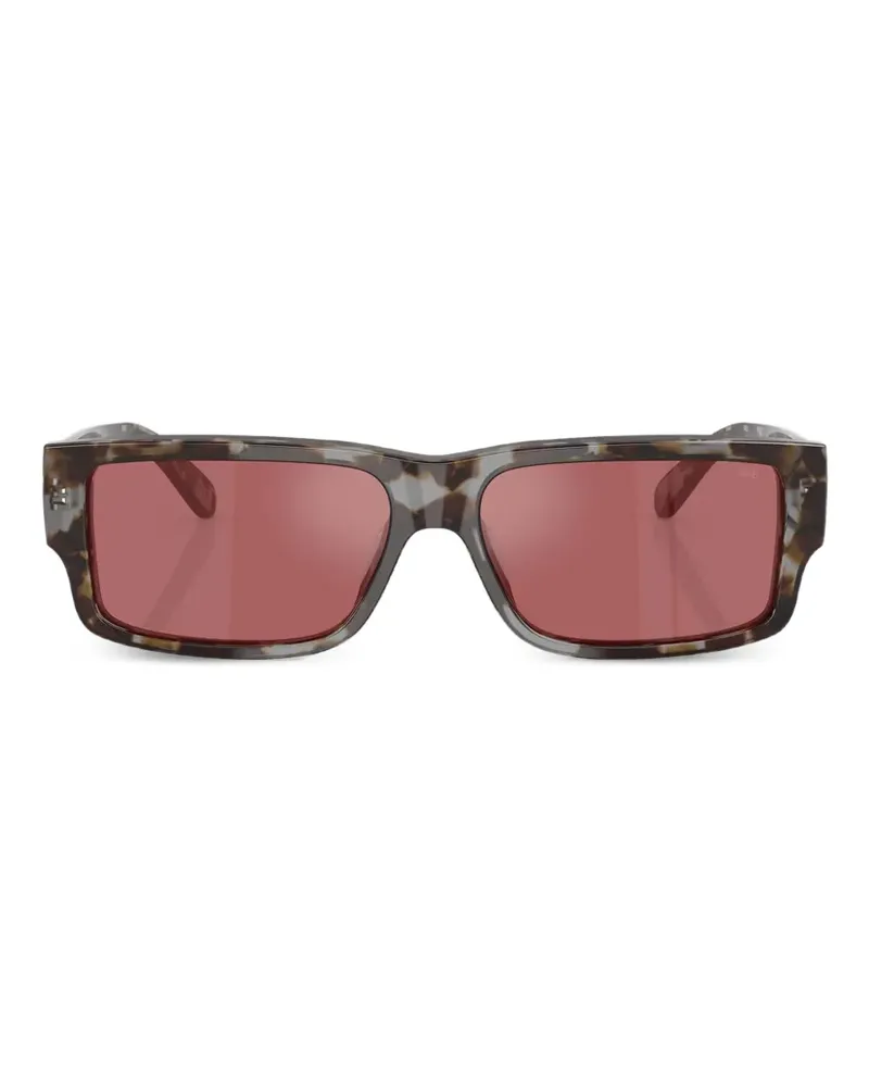 Diesel Sonnenbrille mit eckigem Gestell - Grau Grau