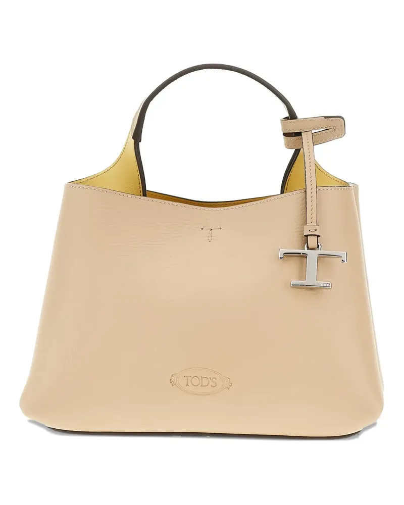 TOD'S grained-leather tote bag - Nude Nude