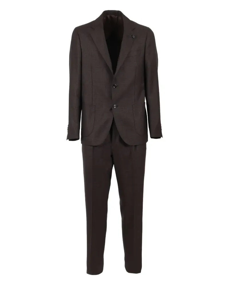 LARDINI checked single-breasted suit - Braun Braun