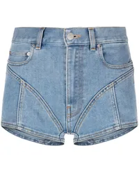 Thierry Mugler Spiral Jeans-Shorts Blau