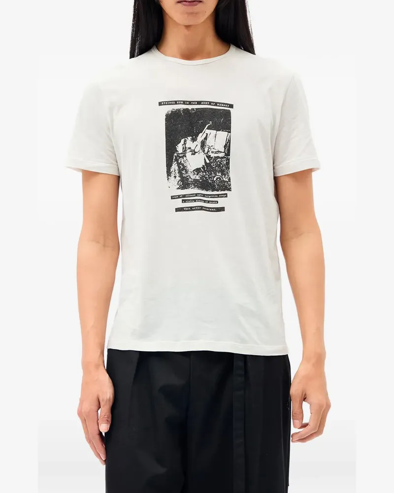 Ann Demeulemeester Baptist T-Shirt mit grafischem Print - Weiß Weiß