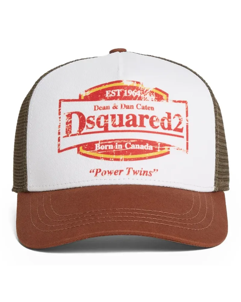Dsquared2 Baseballkappe mit Logo-Print - Weiß Weiß