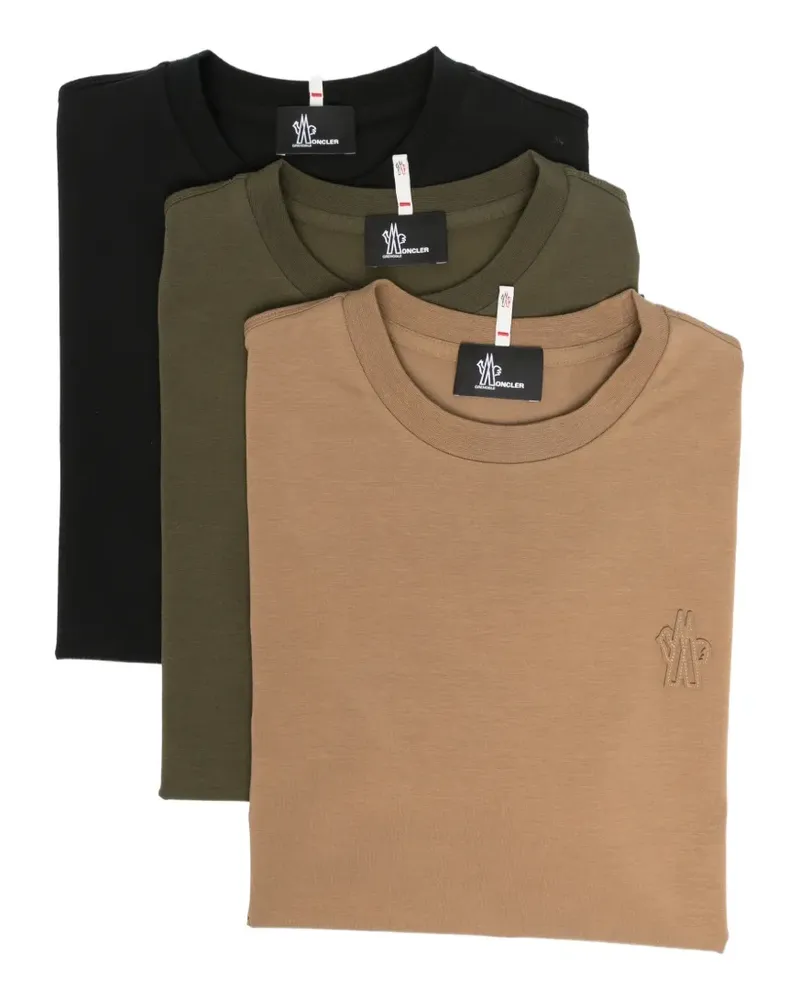 Moncler logo-patch T-shirt (set of three) - Schwarz Schwarz