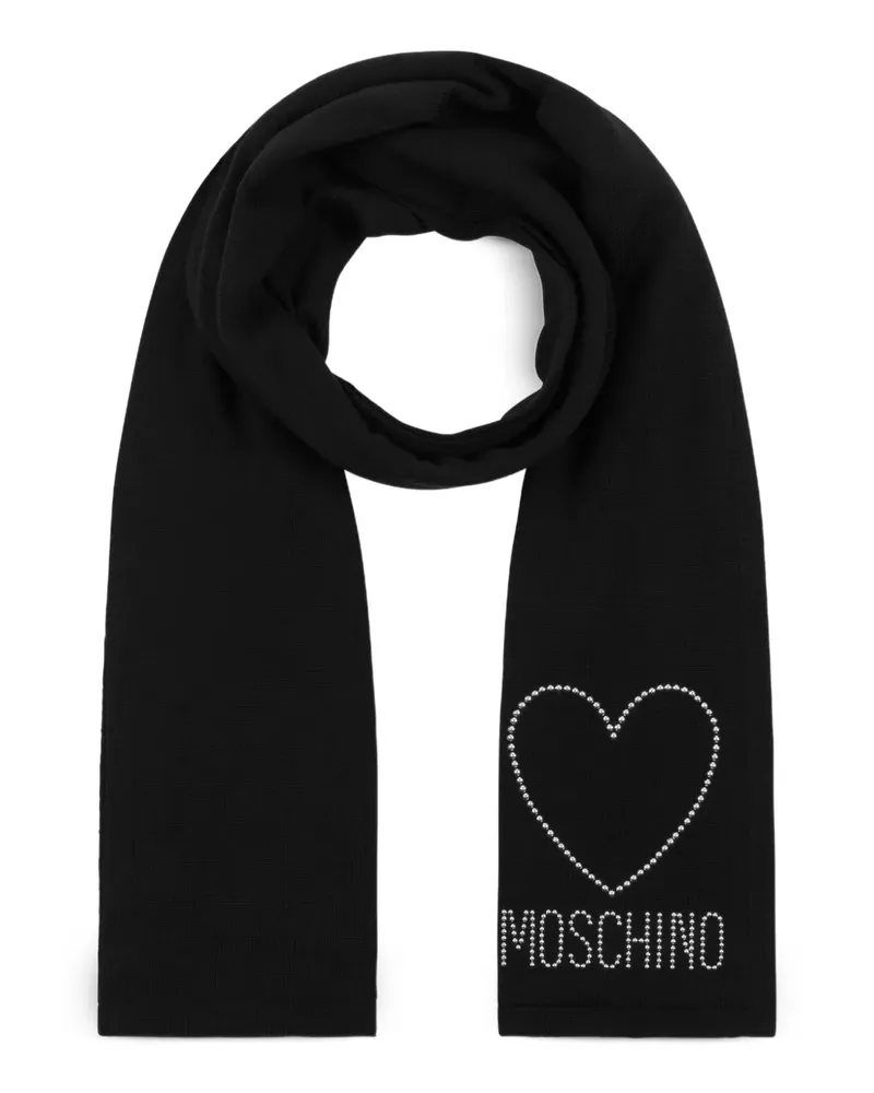 Moschino Schal mit Herznieten - Schwarz Schwarz
