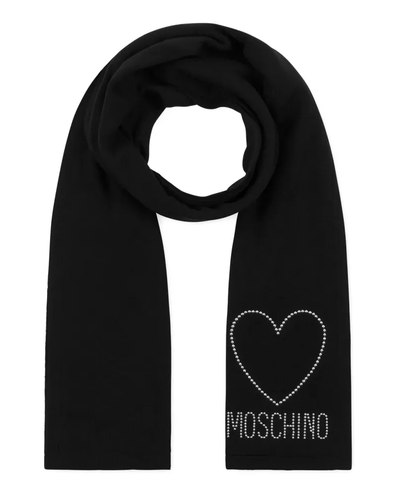Moschino Schal mit Herznieten - Schwarz Schwarz
