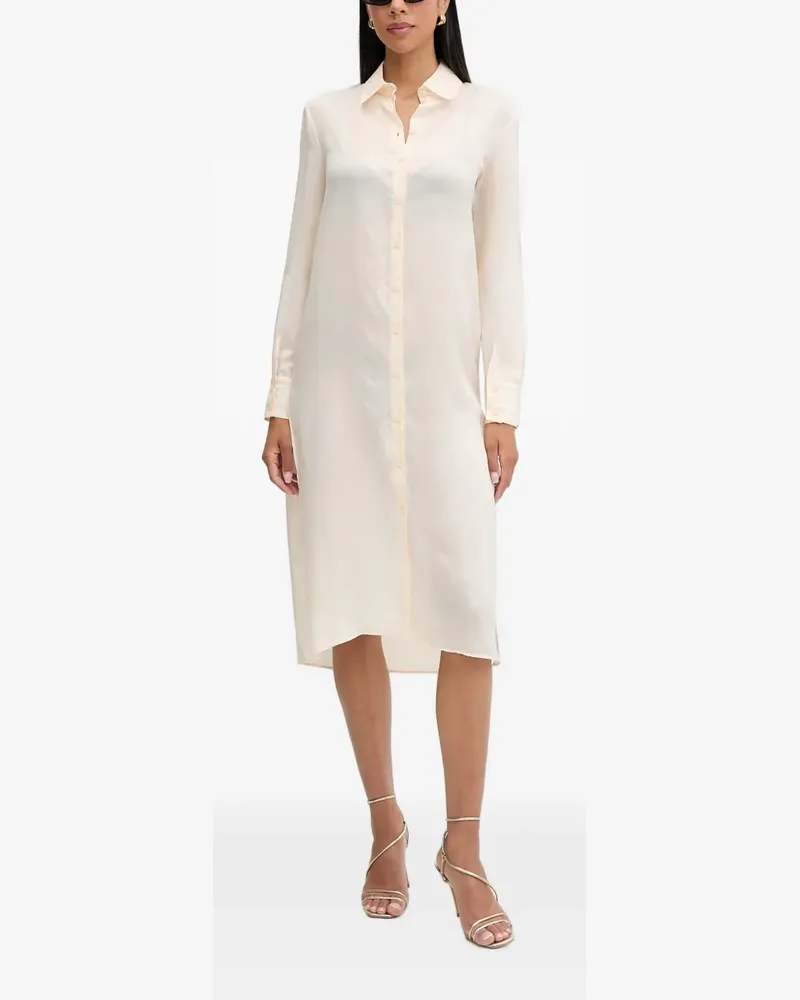 Patrizia Pepe side-slit shirt midi dress - Nude Nude