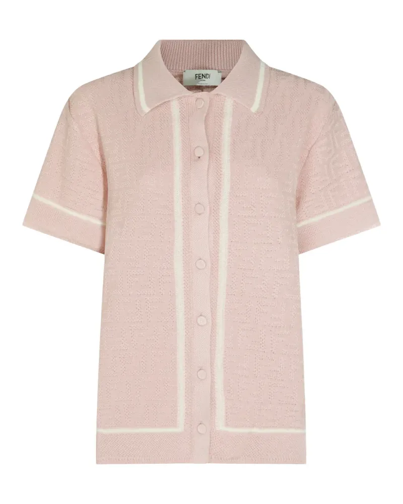 Fendi logo-jacquard button-up shirt - Rosa Rosa
