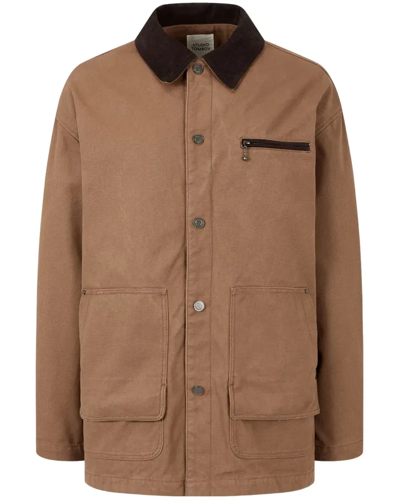 STUDIO TOMBOY Jacke aus Canvas mit Cordkragen - Braun Braun
