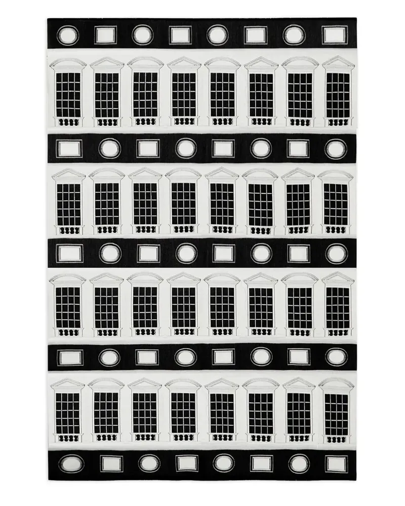 Fornasetti Architettura Überwurf (200cm x 140cm) - Schwarz Schwarz