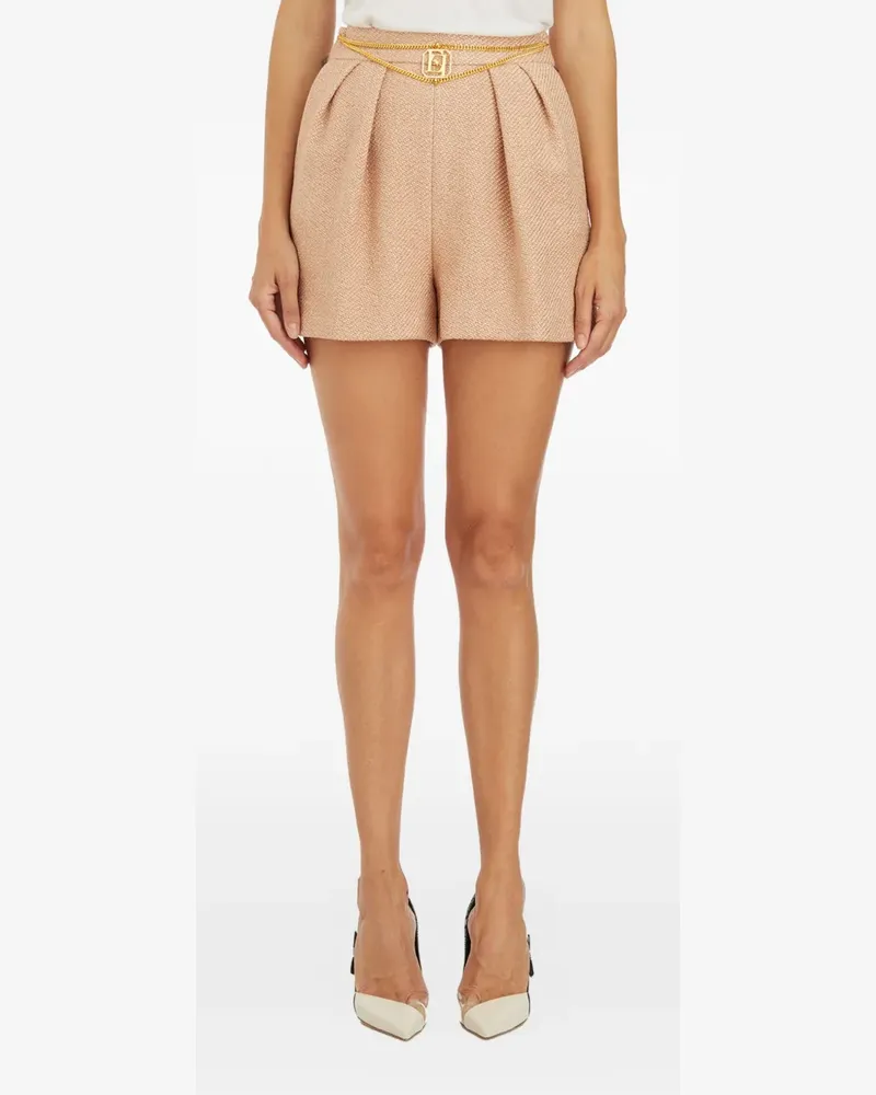 Elisabetta Franchi pleated tweed shorts - Nude Nude