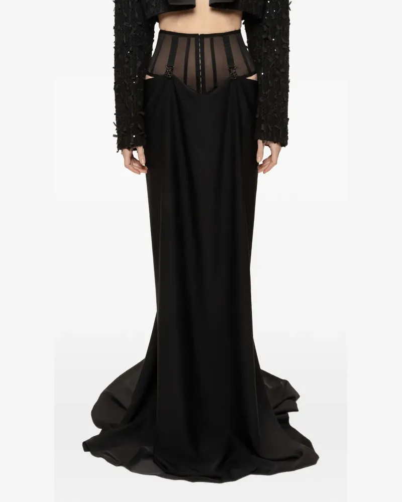 NISSA tulle waist maxi skirt - Schwarz Schwarz