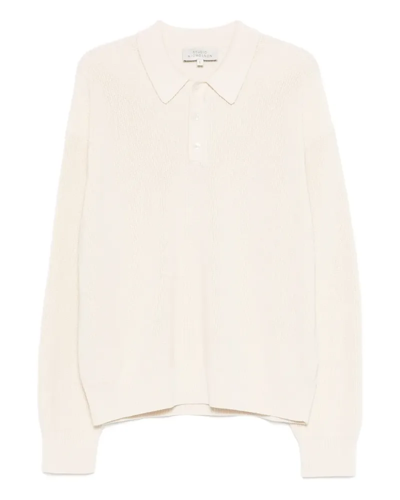 Studio Nicholson Poloshirt mit Knopfleiste - Nude Nude