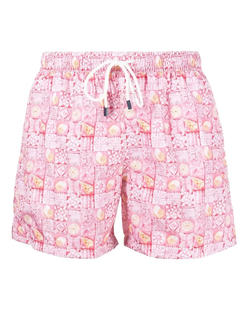 Fedeli Badeshorts mit geometrischem Print - Rosa Rosa