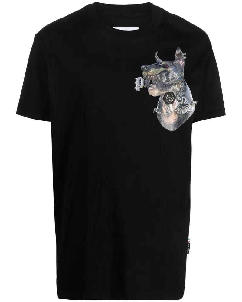 Philipp Plein T-Shirt mit grafischem Print - Schwarz Schwarz