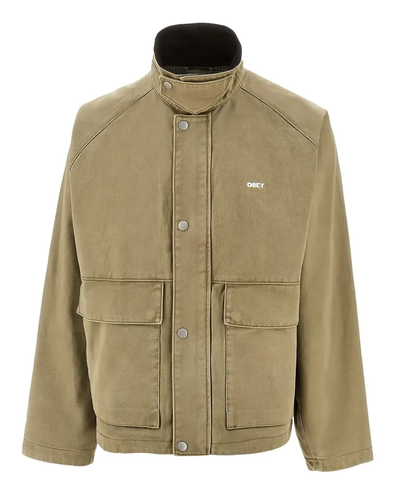 Obey Caden corduroy-collar shirt jacket - Nude Nude